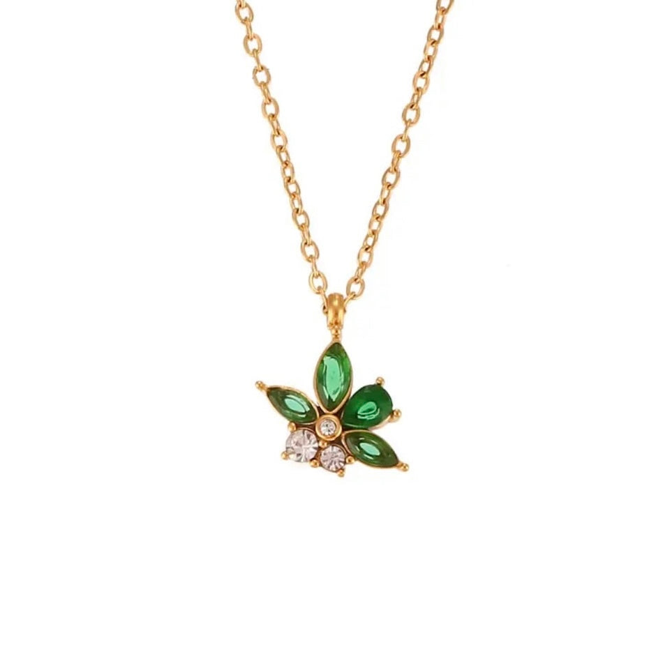 GREEN LEAVES EARRINGS | SET