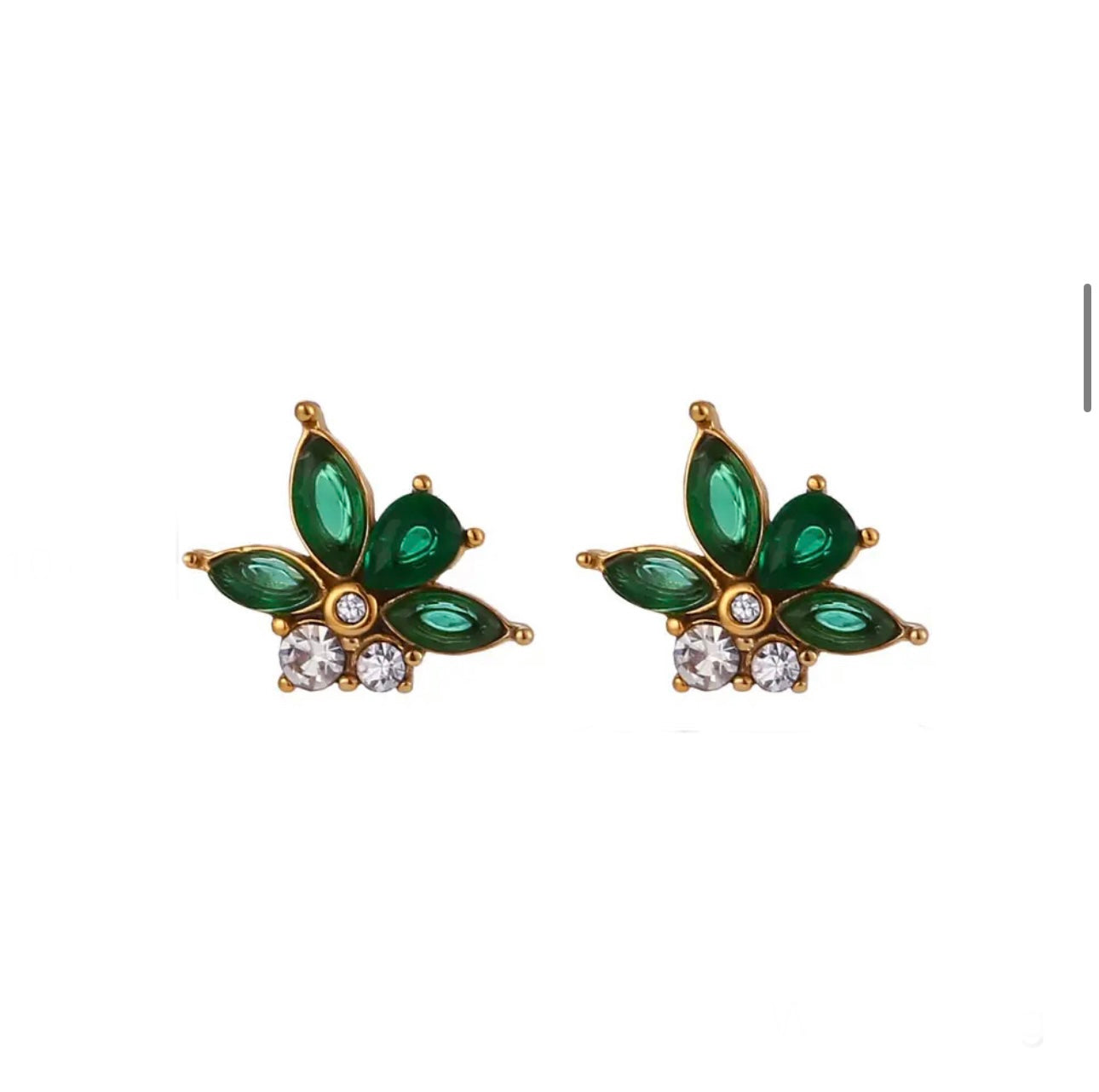 GREEN LEAVES EARRINGS | SET